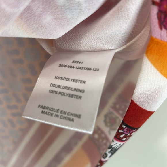 Laura NWT Colorful Patchwork Print Top Tied Waist Flowy Boho 70s Vibe Size 8 - Picture 9 of 12